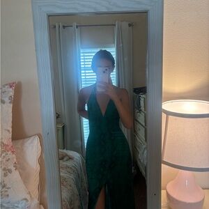 Express Green Backless Dress